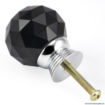 promotion 2pcs crystal glass door knobs cabinet furniture kitchen handle -black [Door knobs|pulls-907]