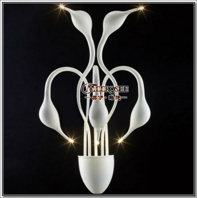 swan design white wall sconces light fixture with 5 swan lights