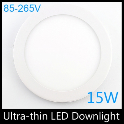 ultra thin design 15w led ceiling recessed downlight / round panel light, 170mm hole, 4pc/lot