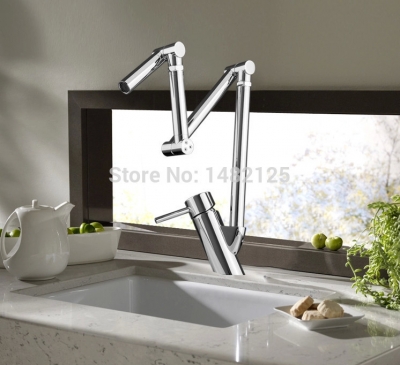 water saver filter inoxs para torneira robinet brass chrome blancs contemporary deck mounted sink mixer foldable kitchen faucet [kitchen-faucet-4165]