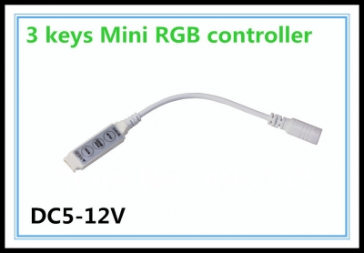 whole 3 keys mini rgb controller can control speed, bright, color, flash mode 10pcs/lot [led-controller-5089]