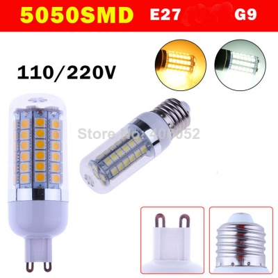10pcs/lot 220v 12w e27 g9 5050smd led lamp 69 led 5050 smd led corn bulb light