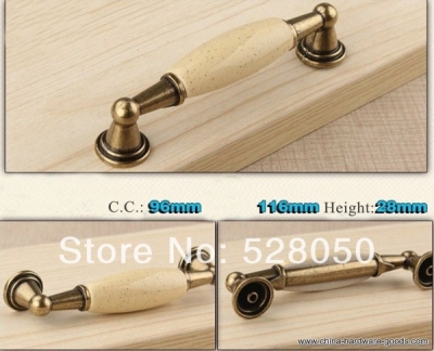 10pcs/lot modern ceramic kitchen cabinet drawer pulls and handles(c.c.: 96mm) [Door knobs|pulls-84]