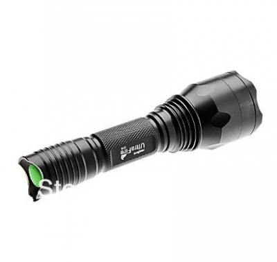 1pc/lot whole ultrafire c8 cree q5 200lumens waterproof black led flashlight lamp including charger [flashlight-3226]
