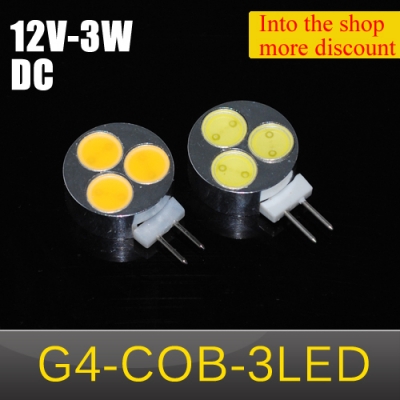 1pcs g4 cob 3leds 3w led corn bulb car light dc 12v pendant lights led crytal lamp chandeliers