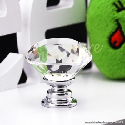 2014 10pcs/lot 30mm clear crystal glass kitchen cabinet knobs and handles dresser cupboard door knob pulls hardware 34