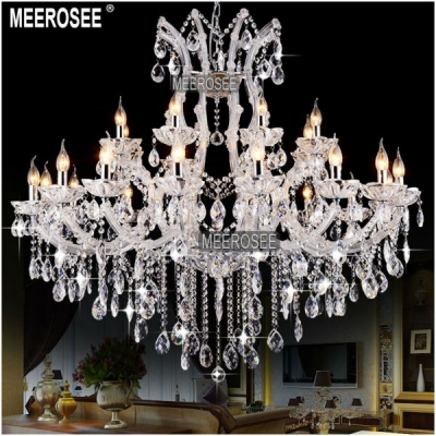 24 lights massive white chandeliers crystal clear vintage chrystal chandelier el lighting pendelleuchte lamp for home decor [maria-theresa-chandeliers-6629]