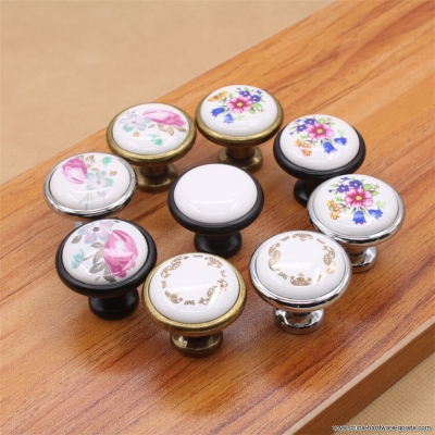 32mm*25mm countryside white ceramic knobs and pulls kitchen cabinet dresser drawer handles furniture ceramic knobs [Door knobs|pulls-1962]