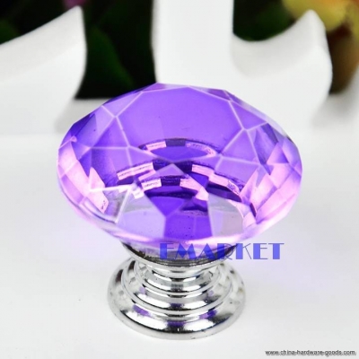 5pcs 30mm diamond crystal glass wardrobe drawer pull knobs handle purple eh7e tk0979 3a