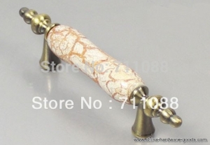 76mm european-style marble ceramic handle cabinet furniture door drawer wardrobe bronze handle