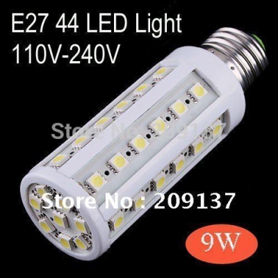 9w 5050 smd led lamp 44 led corn bulb light e27|nature white | warm white 110v-240v 10pcs/lot [led-corn-light-5248]