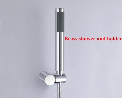 bathroom brass hand shower + stainless steel hose + brass holder bathroom accessory set th011