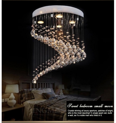 best sell new modern spiral design flush mount k9 crystal lighting chandelier lustre cristal home lights [crystal-chandeliers-2680]