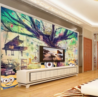 custom any size 3d wall mural wallpapers ,modern fashion personality despicable me children kids room wall paper mural [3d-large-murals-wallpaper-711]