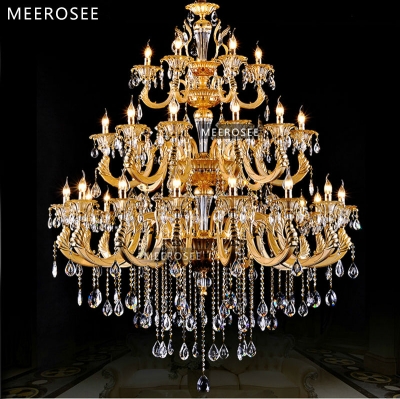 el large project 30 arms chandelier crystal light 3 tiers gold classic lustre light with k9 crystal md3143 d1450mm h1760mm