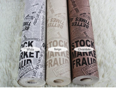 english newspaper personalized retro wallpaper roll for bar coffee hall clothing store el,paper wall vintage [wallpaper-roll-9353]