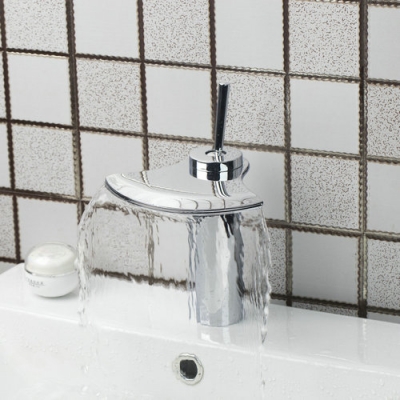 hello short waterfall solid brass widespread single handle deck mount bathroom basin torneira 92315 sink grifos tap mixer faucet [bathroom-mixer-faucet-1778]