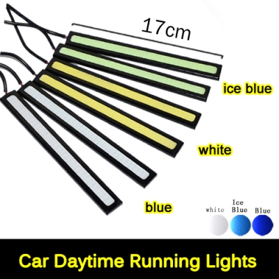 housing black 17cm 12v daylight cob car led drl waterproof bumper decorative sticker daytime running lights 2pcs/lot