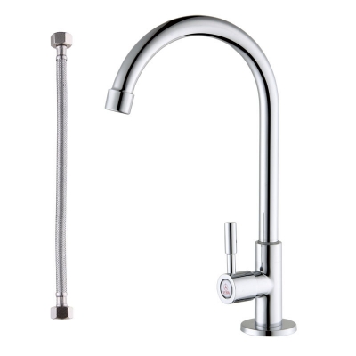 kes k8001a cold tap single lever kitchen pantry bar faucet with 24-inch supply hose, polished chrome [kitchen-faucet-4091]