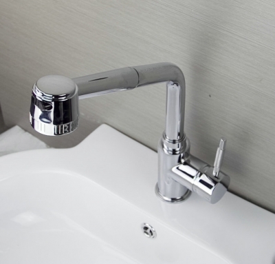 kitchen pull out mixer water taps basin kitchen wash basin faucets &cold chrome with two hose faucet tap sam88 [pull-out-amp-swivel-kitchen-8070]