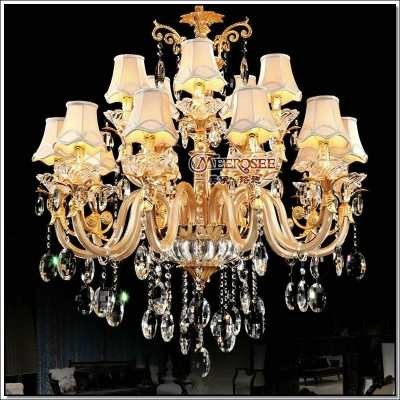 large crystal chandelier el lighting clear cristal lustre 15 glass arms pendelleuchte for living meeting room md88006