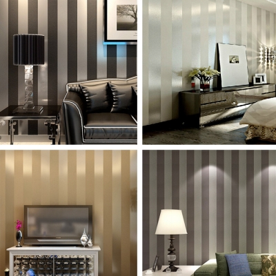 living room wallpaper stripes wallpaper backgrounds plain wall paper modern black wallpaper 4 colors [wallpaper-roll-9367]