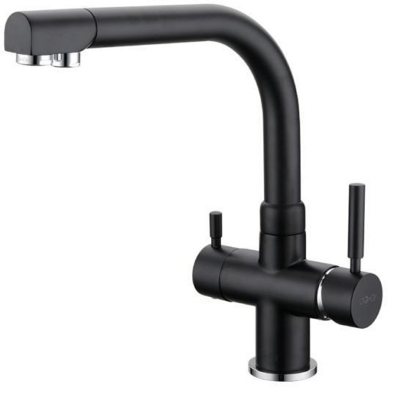 matte black kitchen faucet swivel spout sink mixer three way water filter tap