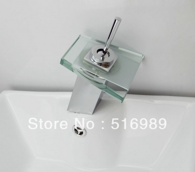 modern bathroom led light waterfall widespread single handle sink faucet chrome leon13 [glass-faucet-3672]