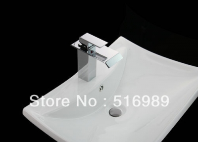 new bathroom deck mount single hole chrome tap faucet waterfall tree61 [bathroom-mixer-faucet-1872]