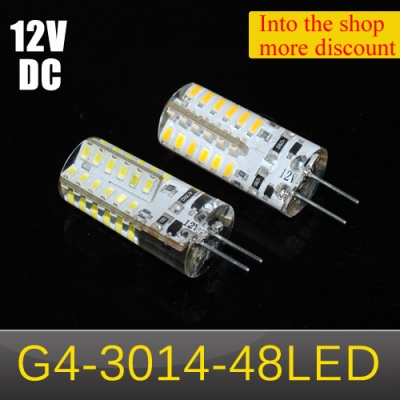 newest led lamps 5w g4 3014 smd 48leds crystal chandelier dc 12v silicone led bulbs non-polar pendant light 5pcs/lots [g4-base-type-series-3359]