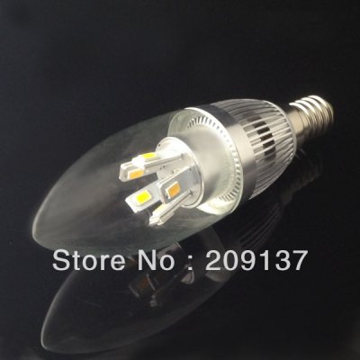 shpping high power 50pcs/lot 10 led 5630smd 7w e14 e12 led candle bulb light 540lm 85-265v glass cover led lighting