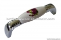 silver zamak + red rose ceramic flush pull handles/ kitchen ambry knob/ closet handles/ desk knob whole 50pcs/lot ap22-pc