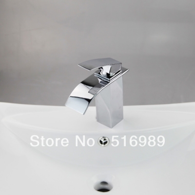 soild brass chrome waterfall bathroom basin faucet single handle sink mixer tap search mak163 [waterfall-spout-faucet-9525]