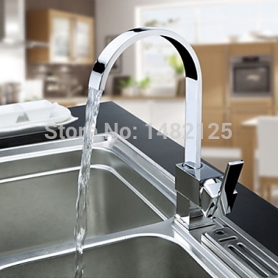 solid brass contemporary kitchen faucet in chrome