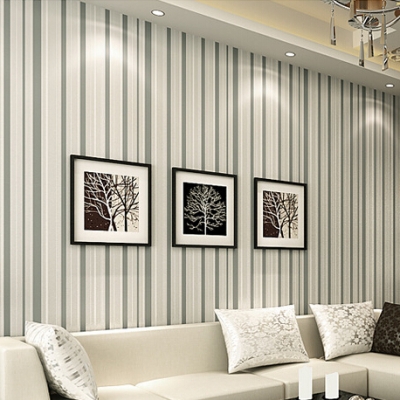 striped wallpaper modern grey sofa tv wall paper background decoration room luxury wall vinyl for living room bedroom [wallpaper-roll-9409]