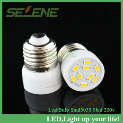 ultra-bright 5pcs/lot e27 5630 smd 9led 4.5w 450lms 220v led spot lamp e27 bulb lamp spot lighting lamp bulb led