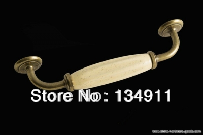 10pcs 128mm white ceramic cabinet knobs kitchen door handles antique dresser drawer pulls [Door knobs|pulls-1771]