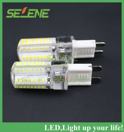 10pcs slim silicon 6w 550lm g9 64 smd 3014 led bulbs spot light energy saving lamp led bulb g9 64leds 220v [g9-lamp-3523]