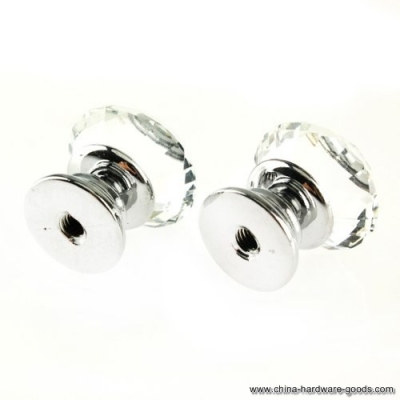 2015 new 10 pcs 20mm crystal glass clear cabinet knob drawer pull handle kitchen door wardrobe hardware