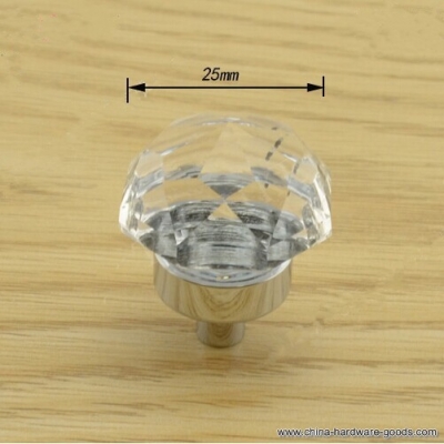 25mm luxury crystal drawer knobs silver aluminium alloy dresser cupboard shoe cabinet furnitures handles pull knobs [Door knobs|pulls-1598]