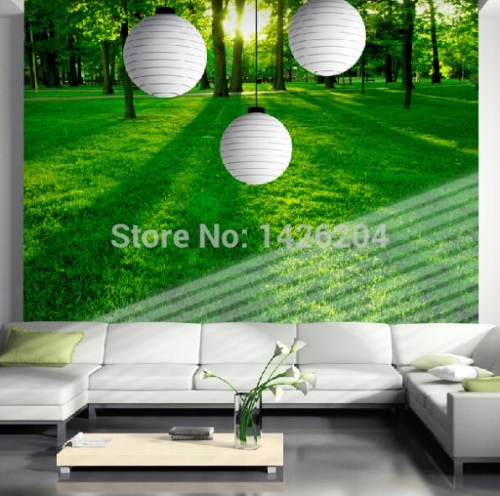3d green nature sun forest po wallpaper murals for living room,papel de parede moderno para sala de estar