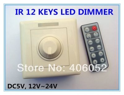 4pcs/lot 12v 8a 96w switch adjustable brightness led dimmer ir for single color led strip [led-controller-4986]
