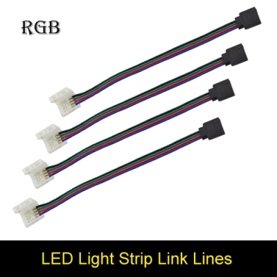 4pin rgb female led strip no soldering connector clip cable led tape extension wire for 3528 5050 rgb led strip ribbon tape