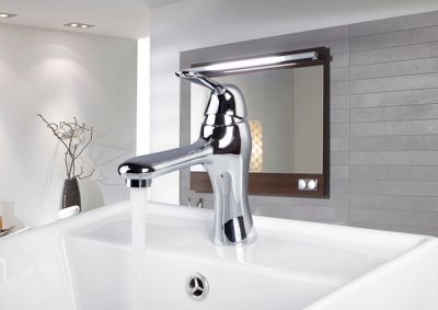 92361 deck mount newly construction & real estate single handle chrome finished bathroom basin mixer sink tap faucets