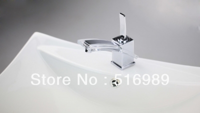 abs deck mount bathroom basin mixer tap waterfall faucet brass chrome single handle single hole nb-1275 [bathroom-mixer-faucet-1627]
