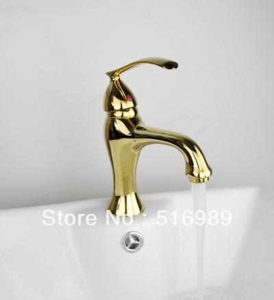 beautiful golden swan single hole bathroom bar sink faucet basin cold tap tree159... [golden-3818]