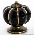 black pumpkin znic alloy drawer furniture porcelain cabinet knobs and handles ps1002bk