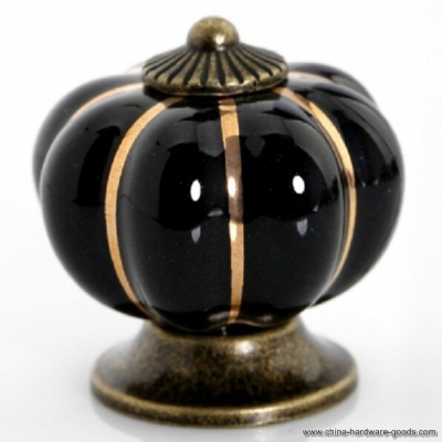 black pumpkin znic alloy drawer furniture porcelain cabinet knobs and handles ps1002bk [Door knobs|pulls-880]