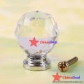 chinadeal fitness 1pcs 30mm crystal cupboard drawer cabinet knob diamond shape pull handle #06 quickly