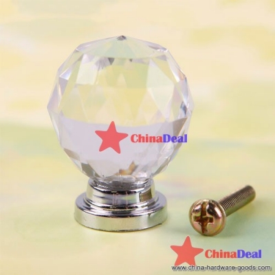 chinadeal fitness 1pcs 30mm crystal cupboard drawer cabinet knob diamond shape pull handle #06 quickly [Door knobs|pulls-955]
